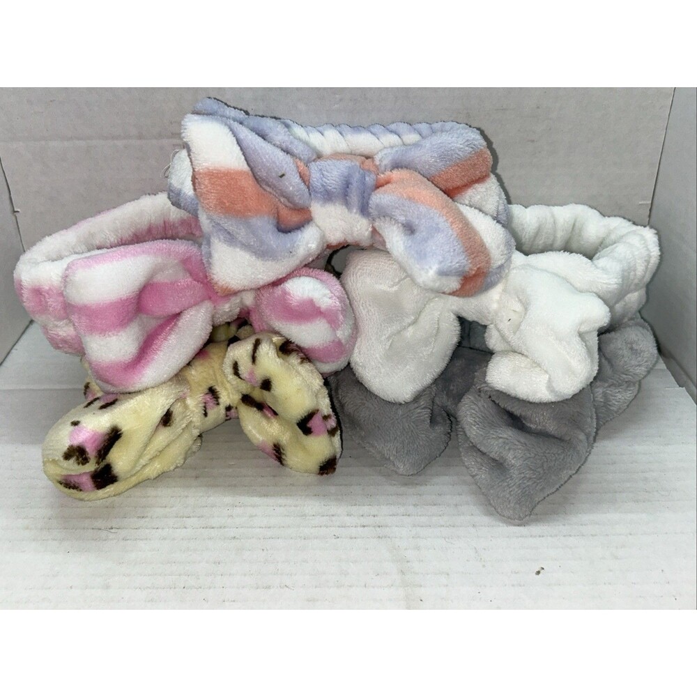 Headbands - Lot of 5 - Various Colors/Designs (White, Pink/White, Gray, Multi)